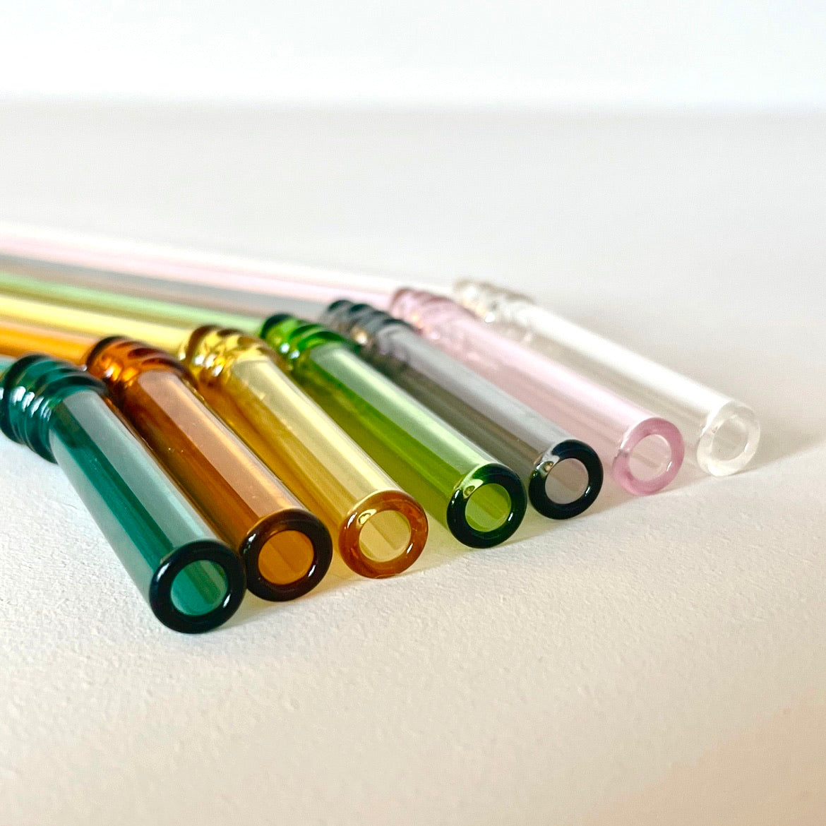 Colored glass straws